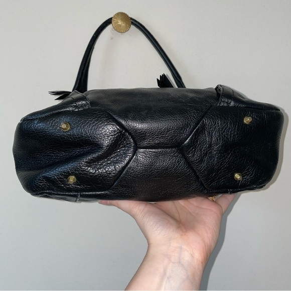 Vintage Oryany Designer Crescent Shoulder Bag black pebbled calfskin leather - Picture 6 of 11